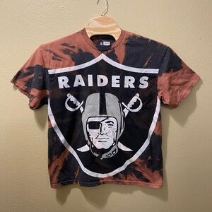 Men’s XL NFL Las Vegas Raiders BIG LOGO Upcycled Bleached Tie Dye Shirt